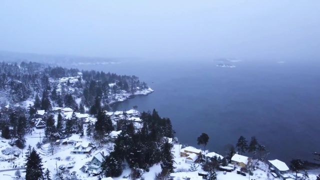 冬日加拿大雪景 温哥华岛Nanoose Bay