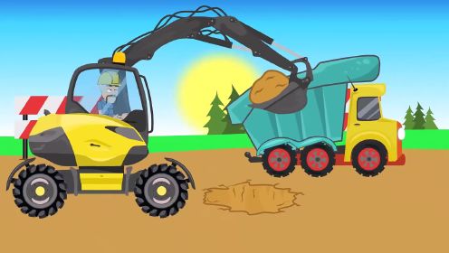 挖掘机工程车救援队——挖掘机和工程车建设车棚