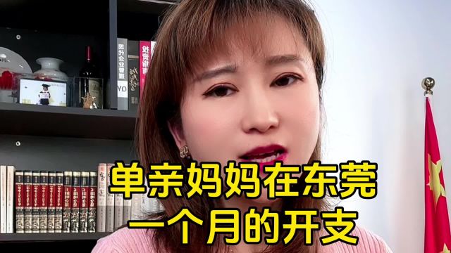 单亲妈妈在东莞一个月的开支有多少? 