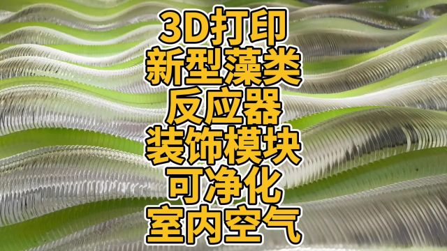 3D打印新型藻类反应器装饰模块可净化室内空气