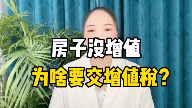 房子没增值,为啥要交增值税?