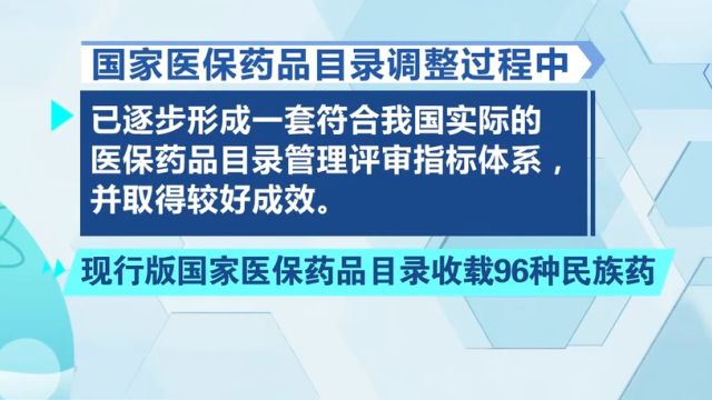 国家医保局:现行版国家医保药品目录收载96种民族药