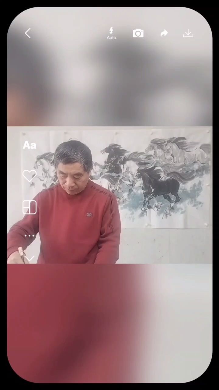 刘建国画马～六尺整张八骏图