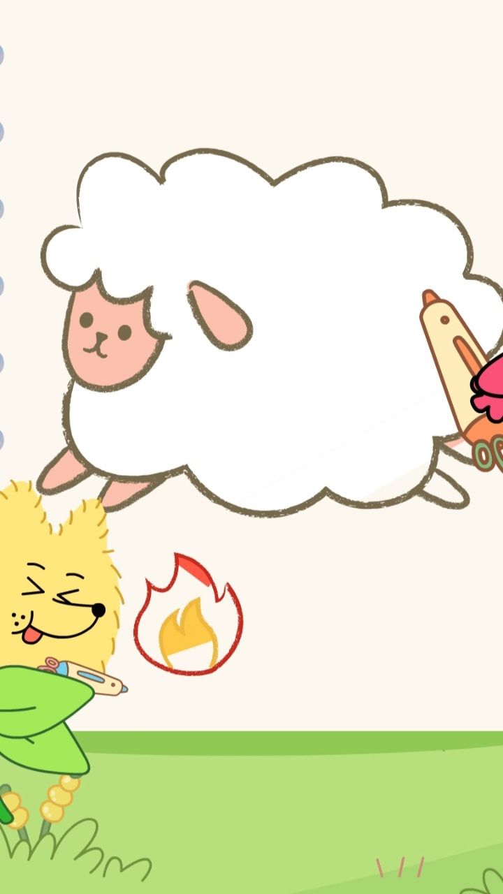 可爱小羊超简单简笔画来啦!只要十笔就能羊了个(烤全)羊