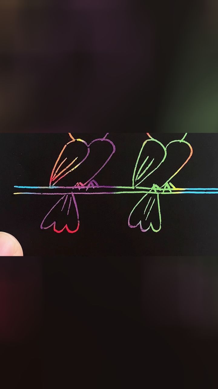 用数字2,就可以画2只可爱的小小鸟