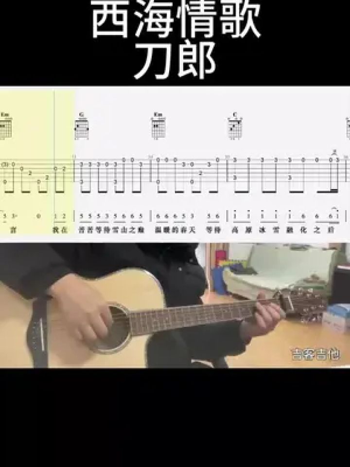 西海情歌(刀郎)#吉他谱 #乐器演奏 #零基础学吉他 #吉他老杨 #吉客