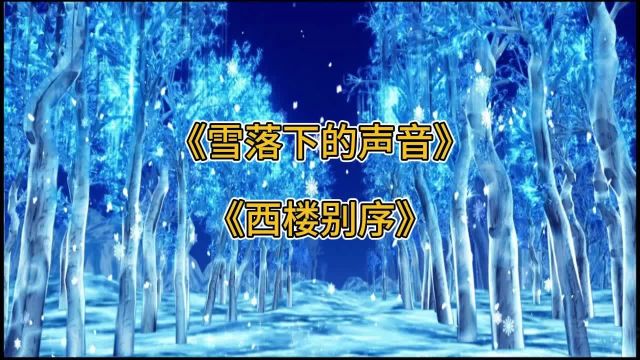 《雪落下的声音》《西楼别序》舞蹈串烧背景视频