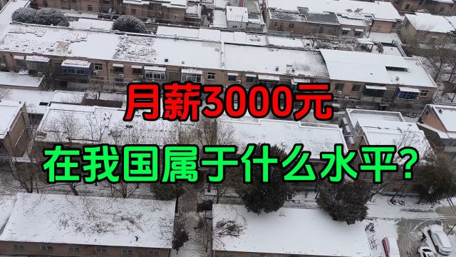 月薪3000元,在我国属于什么水平?