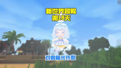 迷你世界蜜糖:新世界冒险日记day18对着极光许愿