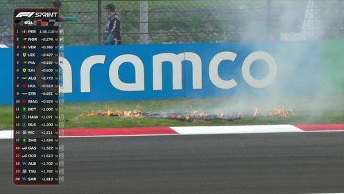 纵情F1_2024F1中国大奖赛冲刺排位赛_又着火了!下午上赛草皮再度着火赛会出示黄旗_高清1080P在线观看平台_腾讯视频