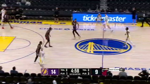 NBA夏季联赛：热火vs湖人第1节英文原声回放
