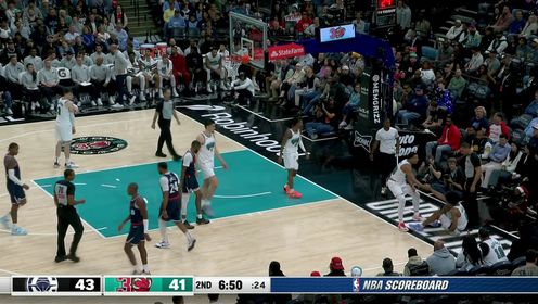 《NBA全场集锦》鲍科比也是科比！鲍威尔底角三分接球就投拿下3+1