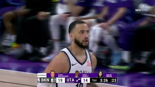 《NBA全场集锦》【回放】NBA常规赛：篮网vs爵士第1节英文原声回放