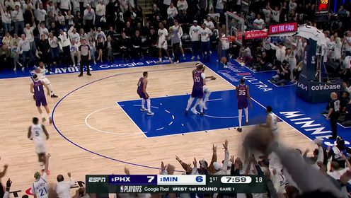 《NBA全场集锦》把握住机会！ 爱德华兹空位命中本场第一记三分球