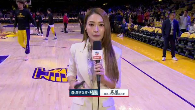 前方连线孟超：掘金球员赛前训练穿着拖鞋 湖人对本场比赛充满信心做好准备