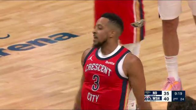 NBA常规赛：鹈鹕vs奇才第2节英文原声回放