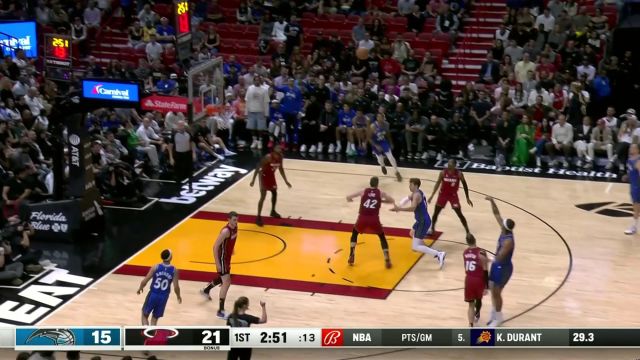 班凯罗vs热火集锦 空砍25分8板错失绝平三分苦吞败果