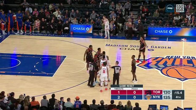 NBA常规赛：猛龙vs尼克斯第4节英文原声回放