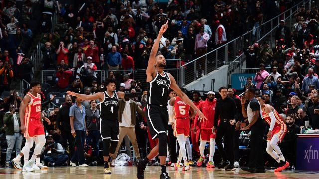 篮网114-133老鹰 杨空砍30+9布里奇斯中投准绝杀