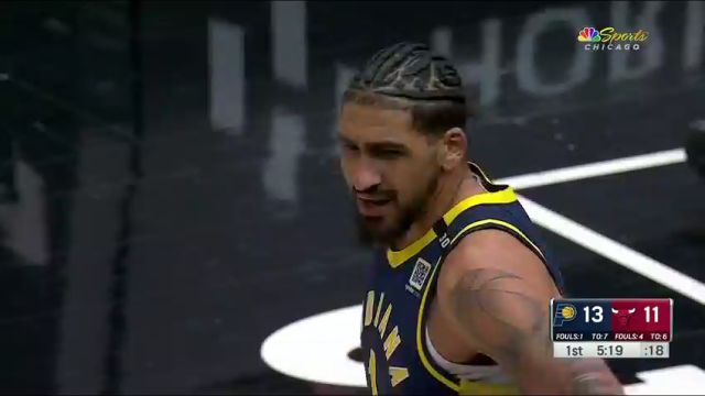 NBA常规赛：步行者vs公牛第1节中文解说回放