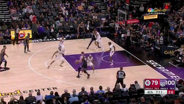 NBA常规赛：快船vs国王英文原声全场回放