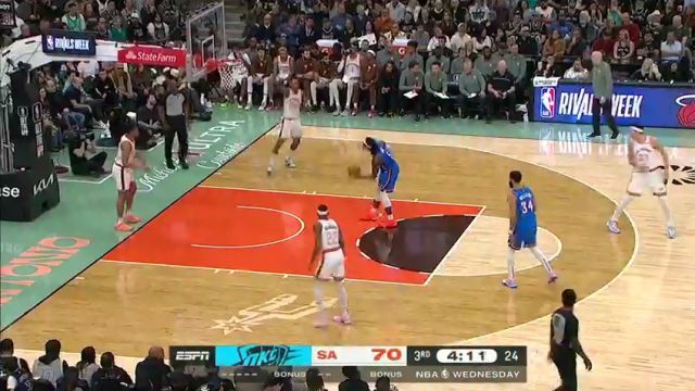 NBA常规赛：雷霆vs马刺英文原声全场回放