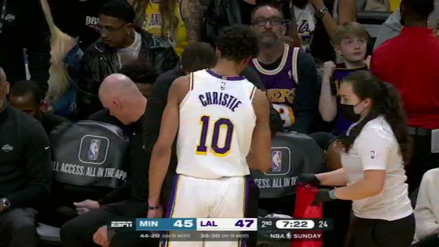 NBA常规赛：森林狼vs湖人第2节中文解说回放
