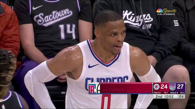 NBA常规赛：快船vs国王第2节中文解说回放