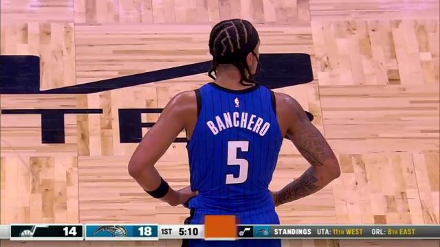 NBA常规赛：爵士vs魔术第1节英文原声回放