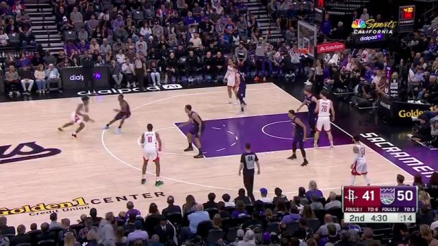  NBA常规赛：火箭vs国王第2节英文原声回放