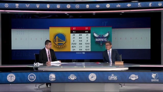 NBA常规赛：勇士vs黄蜂第3节中文解说回放