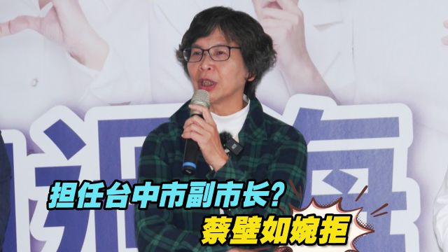 担任台中市副市长? 蔡壁如婉拒:压力太大