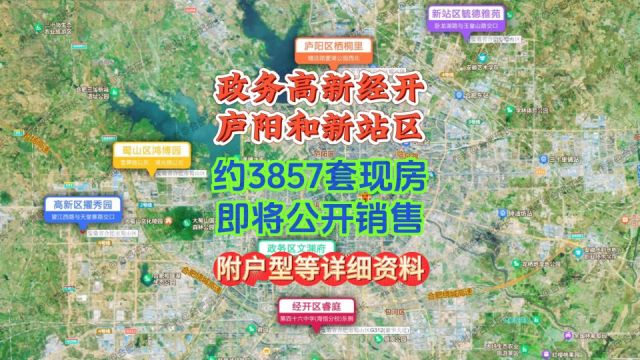 政务、高新、庐阳等区域,将有约3857套房源陆续投入市场公开销售!