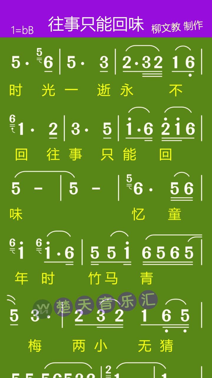 《往事只能回味》动态曲谱