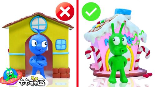 趣玩动画：卡卡和蓝蓝比赛建房子，谁的房子最后能获奖呢？
