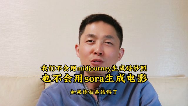 我们不会用midjourney生成婚纱照,也不会用sora生成电影