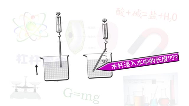 将一根长为20cm,横截面积为10cm2的均匀木杆用细线和弹簧测力计竖直悬挂起立