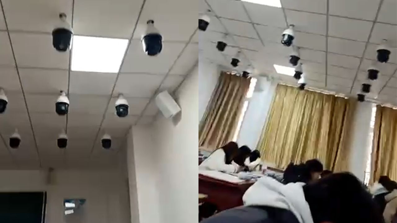 每人一个摄像头?学生吐槽教室太有压迫感,学校:考试用平时不开