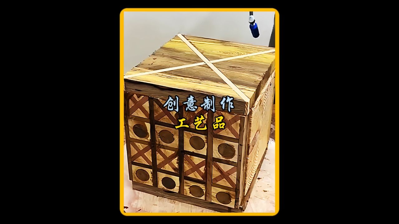 小伙竟然利用废弃的木板打造出精美绝伦的工艺品#木工diy #高手在民间