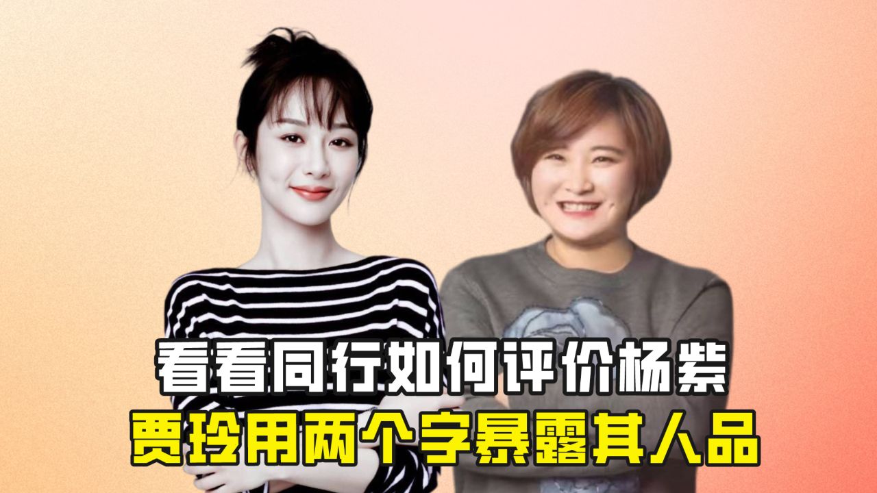 看看同行如何评价杨紫,贾玲用两个字暴露其人品
