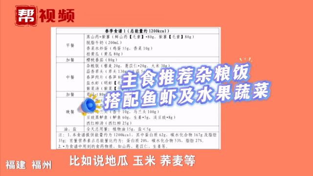 节后胖了怎么办 官方出手教减肥 福建地区减肥食谱看这里