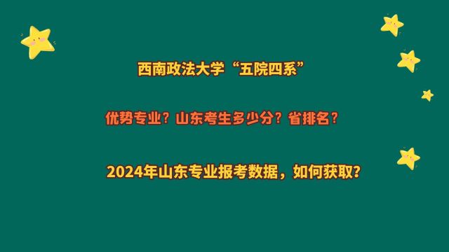 西南政法大学,山东考生多少分?2024山东专业报考数据,如何获取