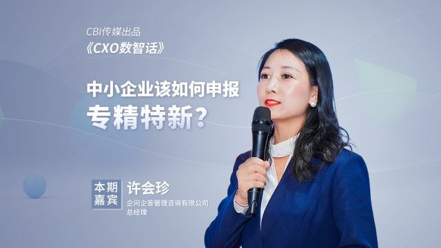 【第14期完整版】许会珍:中小企业该如何申报专精特新? | CXO数智话