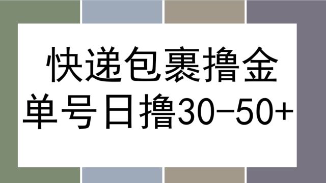 快递包裹撸金,单号日撸3050,可批量放大长久持久项目保姆教程