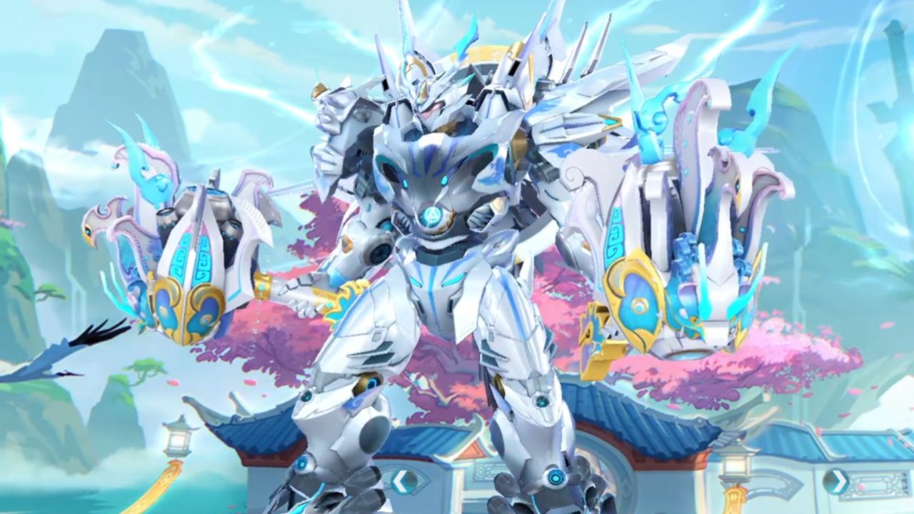 qq飞车首发高颜值t2机甲墨影青龙-敖丙,机甲形态比t3还帅!