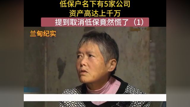 低保户名下有5家公司,资产高达上千万,提到取消低保竟然慌了#社会百态#纪实故事#纪录片 1