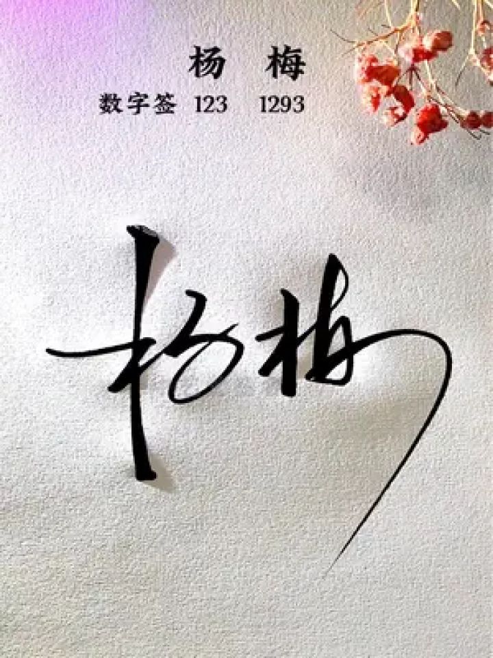 真正简单又好看的签名 一下子就能学会的签名,杨梅,数字签1231293