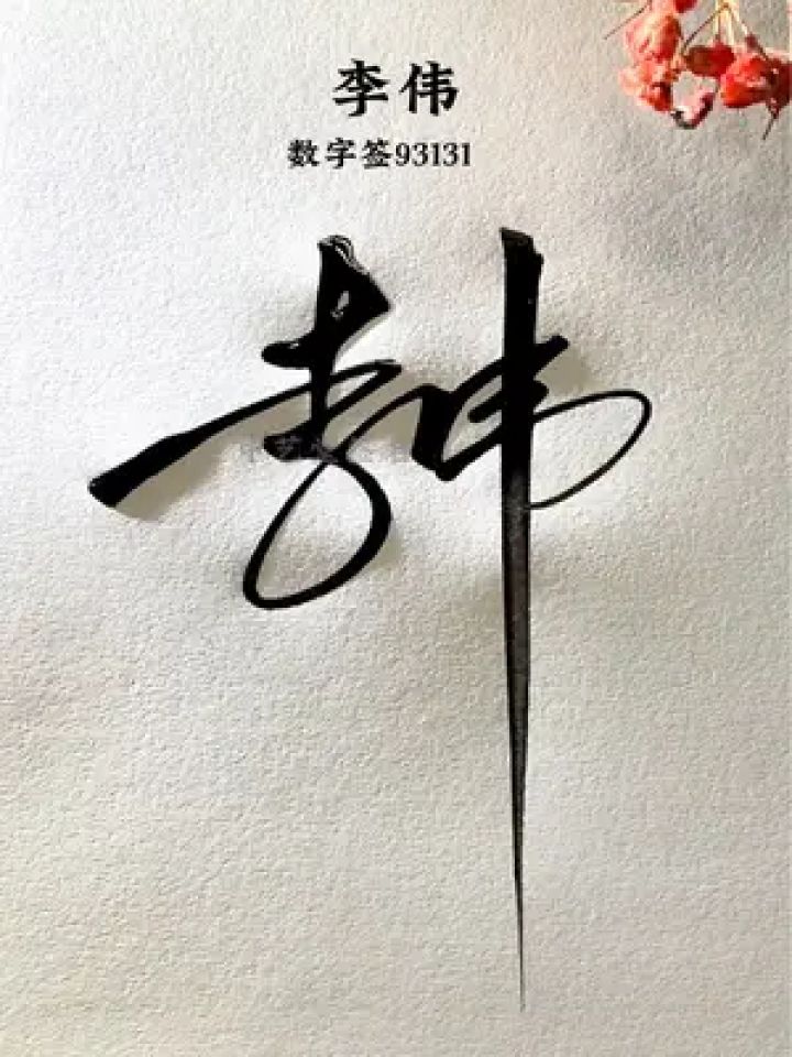 用简单又漂亮的方式来写签名 李伟,数字签93131,简单大气又好看,平时