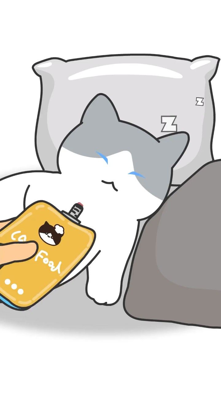 当贪吃猫睡着后闻到吃的香味#猫动画