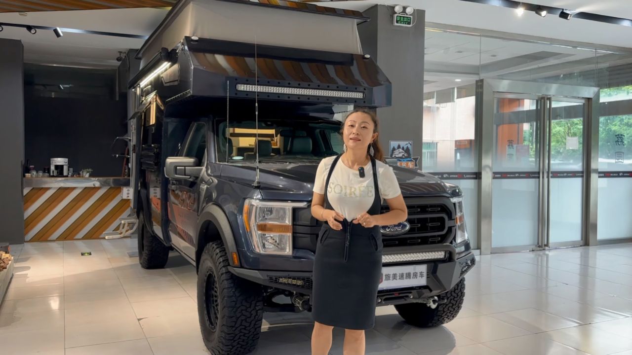 旅美速腾福特f150单排四驱越野房车详细讲解
